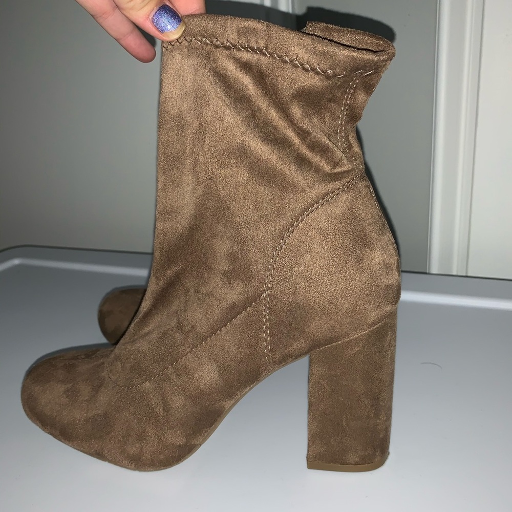 Seude brown booties